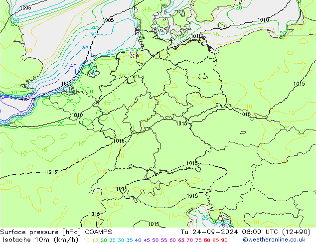 Isotachs (kph) COAMPS mar 24.09.2024 06 UTC