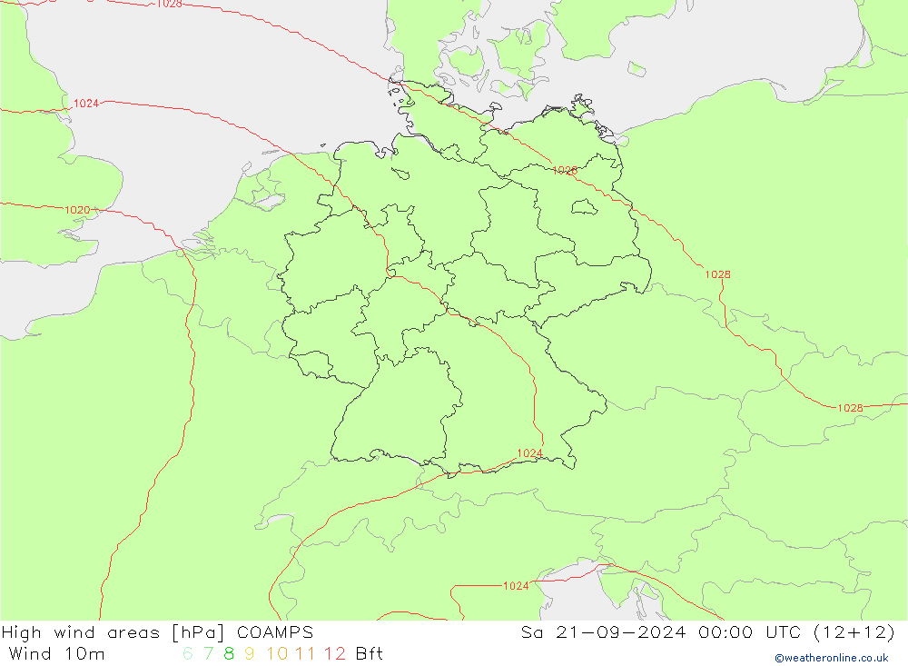 High wind areas COAMPS Sa 21.09.2024 00 UTC