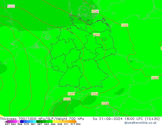 Thck 700-1000 hPa COAMPS Sa 21.09.2024 18 UTC