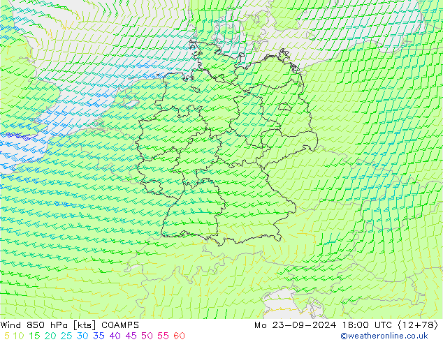 Wind 850 hPa COAMPS Po 23.09.2024 18 UTC