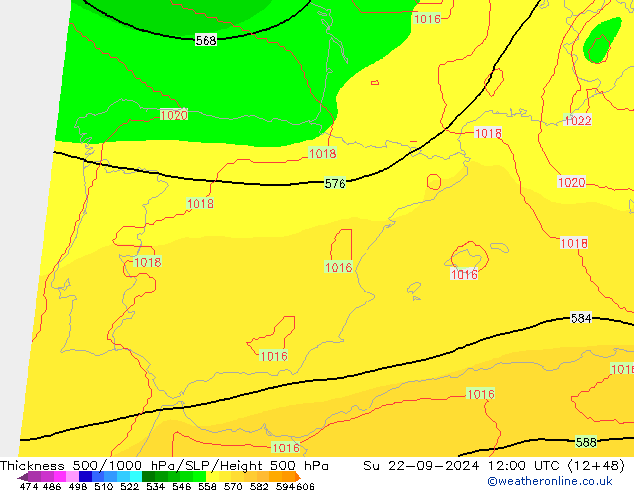 Thck 500-1000hPa COAMPS  22.09.2024 12 UTC