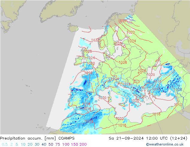 Toplam Yağış COAMPS Cts 21.09.2024 12 UTC