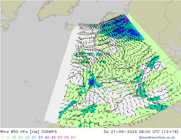 Viento 850 hPa COAMPS sáb 21.09.2024 06 UTC