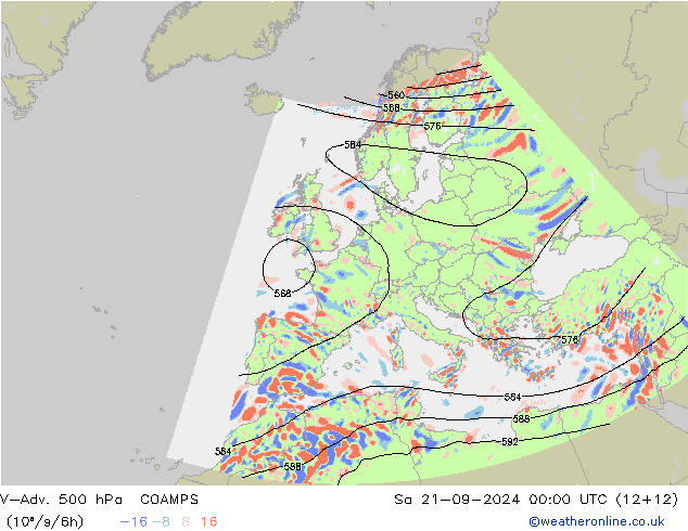 V-Adv. 500 hPa COAMPS Sáb 21.09.2024 00 UTC