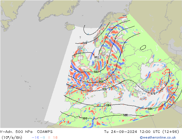 V-Adv. 500 hPa COAMPS Ter 24.09.2024 12 UTC