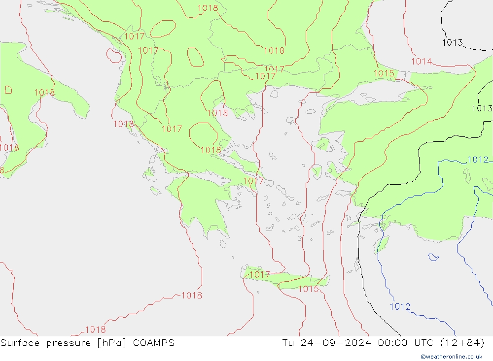 pressão do solo COAMPS Ter 24.09.2024 00 UTC