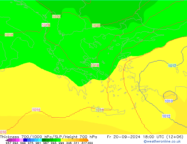 Dikte700-1000 hPa COAMPS vr 20.09.2024 18 UTC