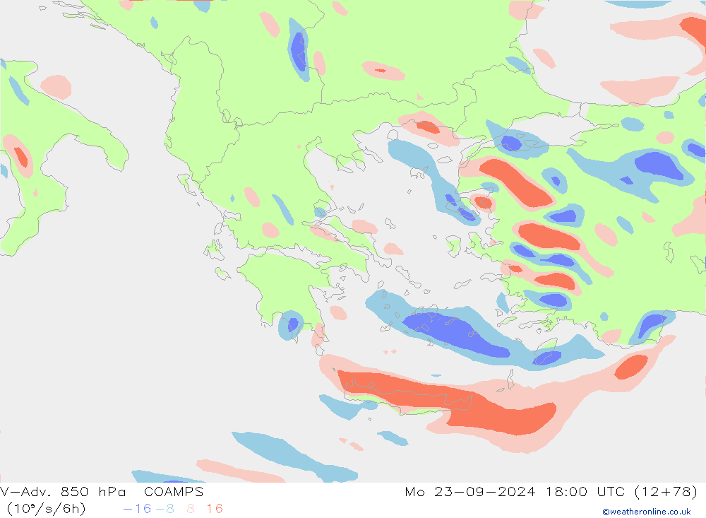 V-Adv. 850 hPa COAMPS Mo 23.09.2024 18 UTC