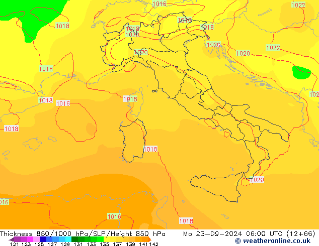 Thck 850-1000 hPa COAMPS Mo 23.09.2024 06 UTC