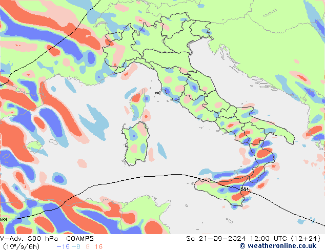 V-Adv. 500 hPa COAMPS  21.09.2024 12 UTC