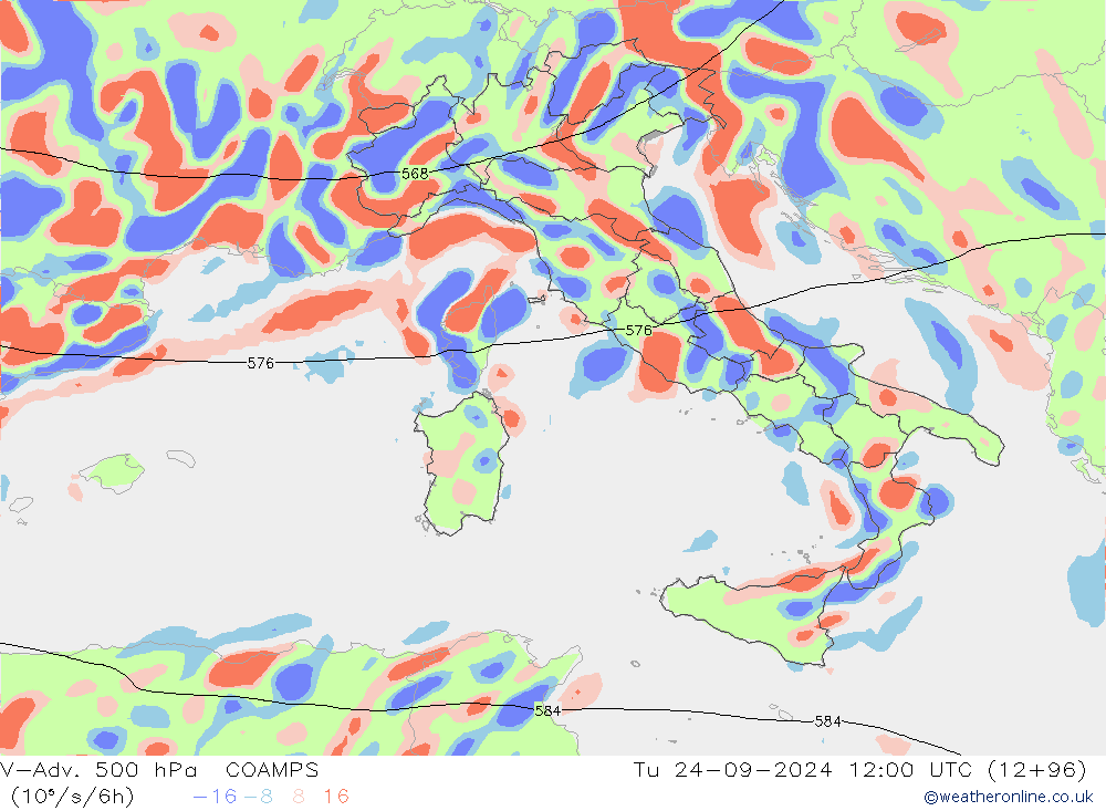 V-Adv. 500 hPa COAMPS Ter 24.09.2024 12 UTC