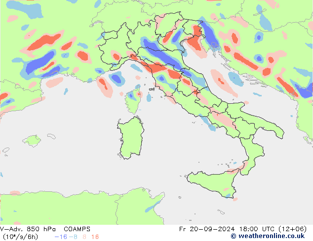 V-Adv. 850 hPa COAMPS Sex 20.09.2024 18 UTC