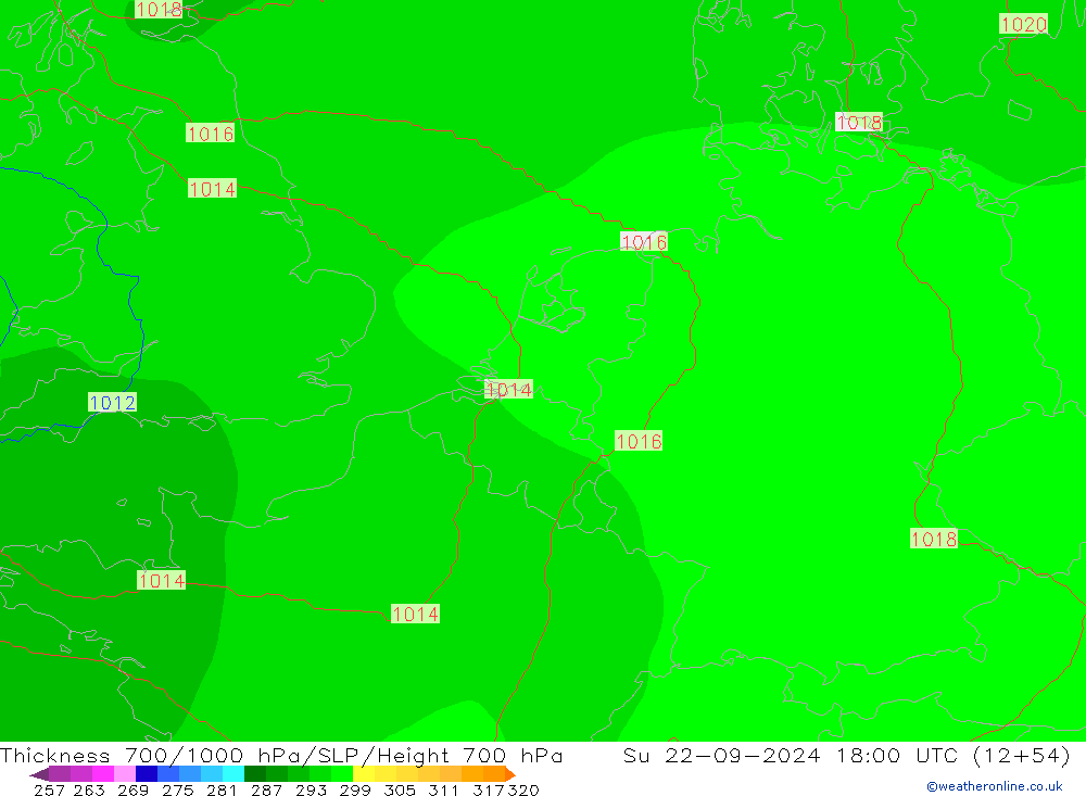 Thck 700-1000 hPa COAMPS Su 22.09.2024 18 UTC