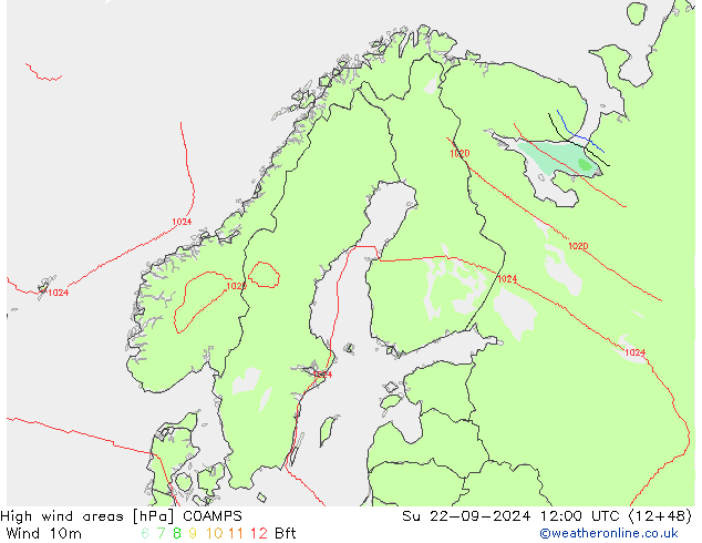 Windvelden COAMPS zo 22.09.2024 12 UTC