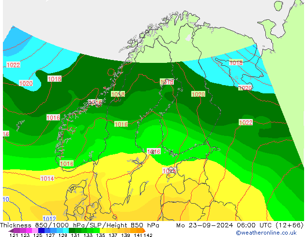 Thck 850-1000 hPa COAMPS pon. 23.09.2024 06 UTC