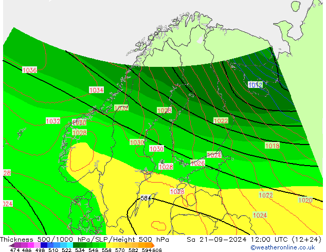 Thck 500-1000hPa COAMPS so. 21.09.2024 12 UTC