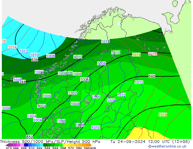 Thck 500-1000hPa COAMPS Ter 24.09.2024 12 UTC