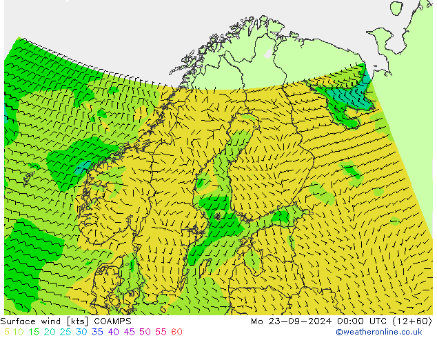 Surface wind COAMPS Po 23.09.2024 00 UTC