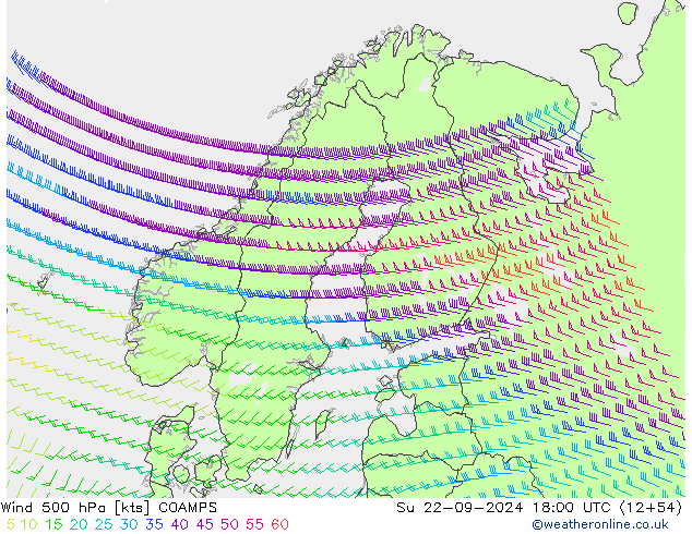 Wind 500 hPa COAMPS So 22.09.2024 18 UTC