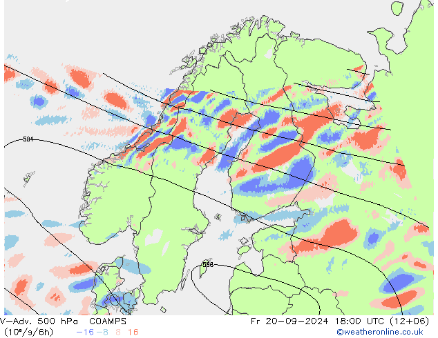 V-Adv. 500 гПа COAMPS пт 20.09.2024 18 UTC