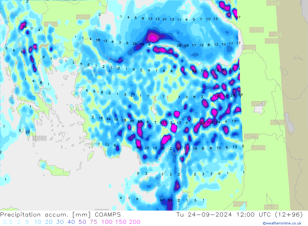 Nied. akkumuliert COAMPS Di 24.09.2024 12 UTC