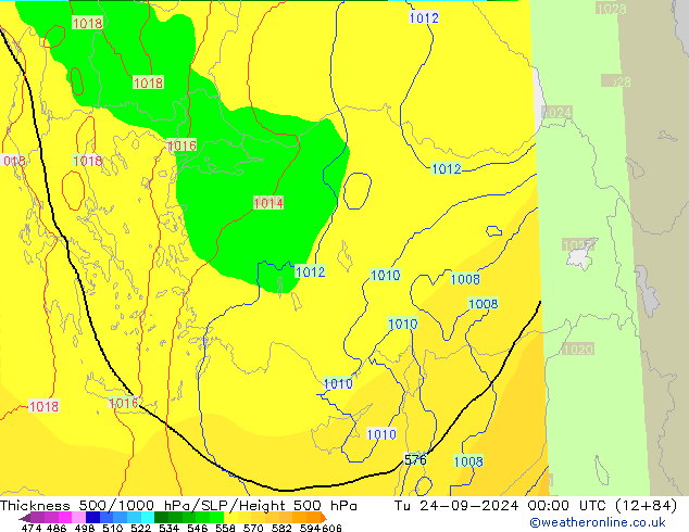 Dikte 500-1000hPa COAMPS di 24.09.2024 00 UTC