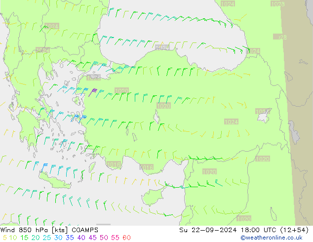  850 hPa COAMPS  22.09.2024 18 UTC