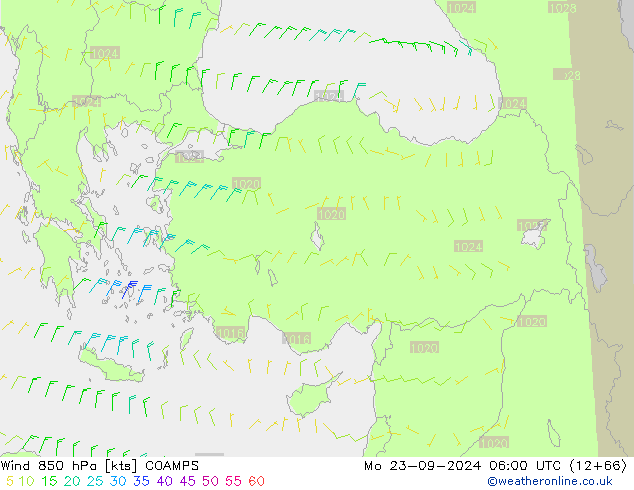  850 hPa COAMPS  23.09.2024 06 UTC