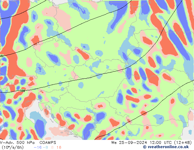 V-Adv. 500 hPa COAMPS mié 25.09.2024 12 UTC