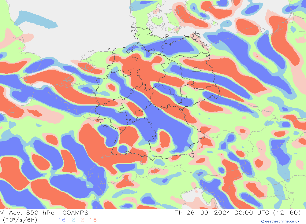 V-Adv. 850 hPa COAMPS jeu 26.09.2024 00 UTC