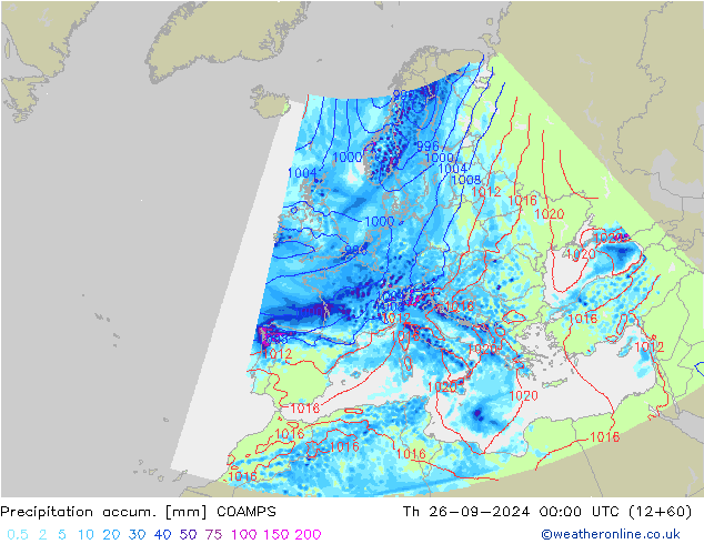 Precipitation accum. COAMPS gio 26.09.2024 00 UTC