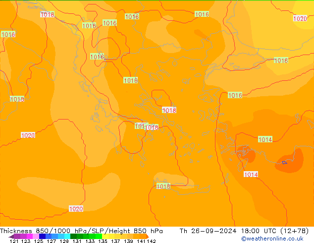 Thck 850-1000 hPa COAMPS Th 26.09.2024 18 UTC