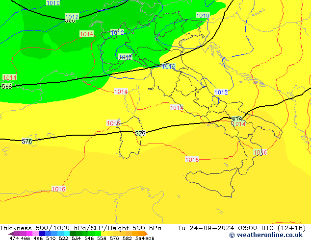 Dikte 500-1000hPa COAMPS di 24.09.2024 06 UTC