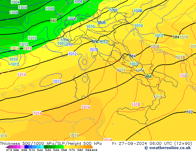 Thck 500-1000hPa COAMPS Pá 27.09.2024 06 UTC