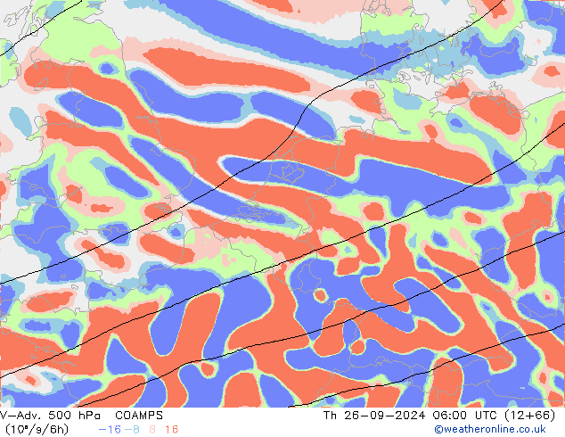 V-Adv. 500 hPa COAMPS jeu 26.09.2024 06 UTC