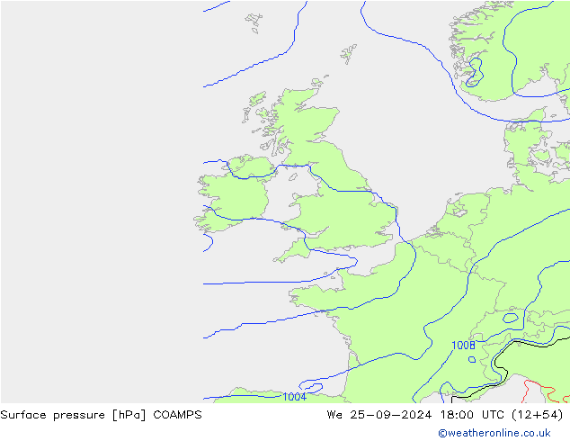 ciśnienie COAMPS śro. 25.09.2024 18 UTC