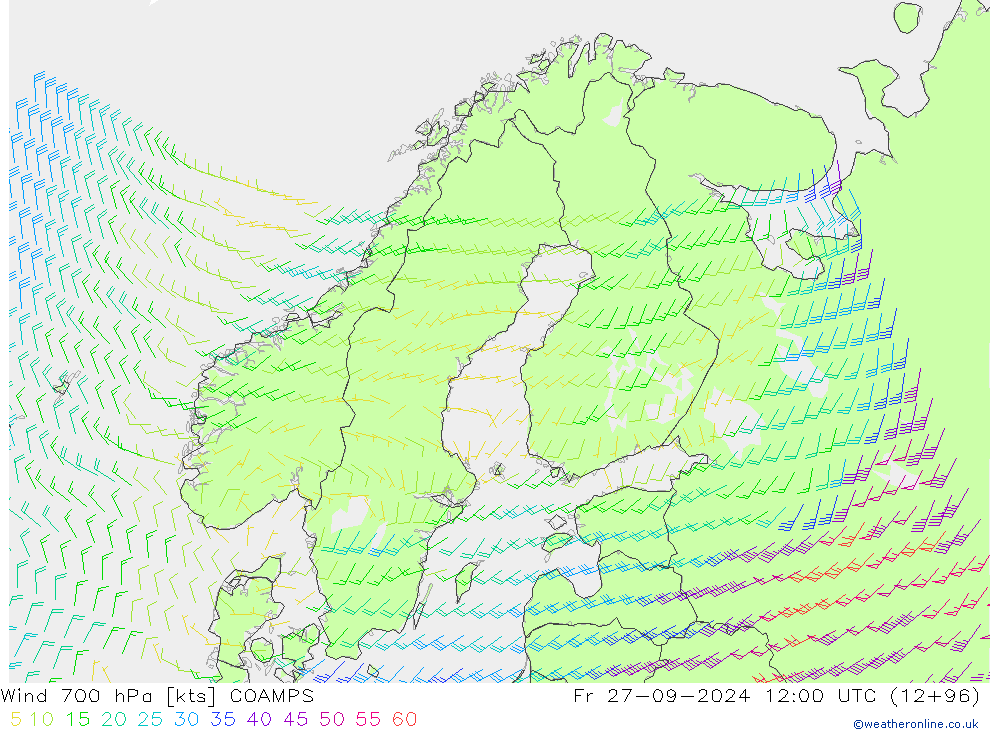 ветер 700 гПа COAMPS пт 27.09.2024 12 UTC