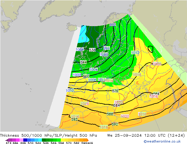 Thck 500-1000гПа COAMPS ср 25.09.2024 12 UTC