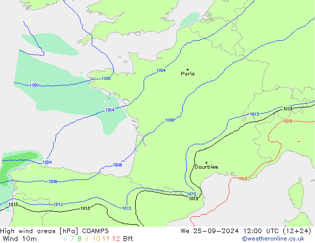 Sturmfelder COAMPS Mi 25.09.2024 12 UTC