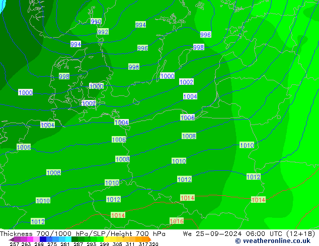 Thck 700-1000 hPa COAMPS mer 25.09.2024 06 UTC