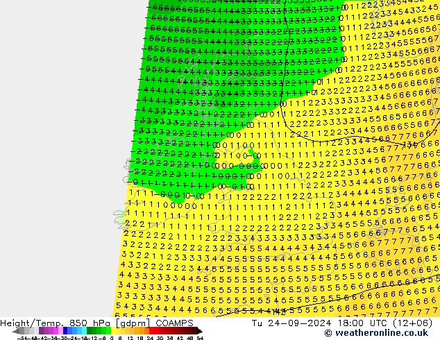 Height/Temp. 850 hPa COAMPS mar 24.09.2024 18 UTC