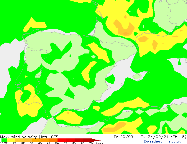 Max. wind velocity GFS Fr 20.09.2024 03 UTC