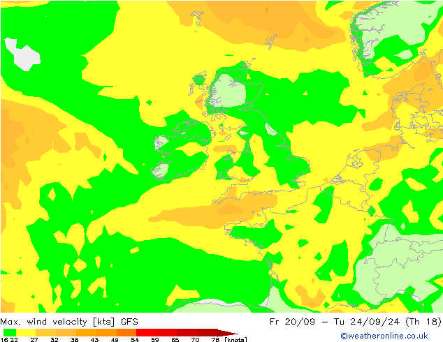 Max. wind velocity GFS So 21.09.2024 09 UTC