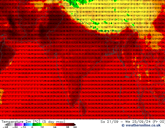 Temperature (2m) GFS Fr 20.09.2024 06 UTC