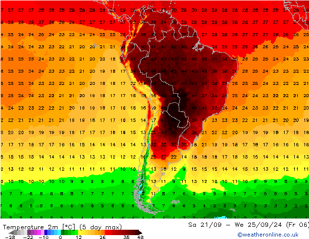 Temperature (2m) GFS Mo 23.09.2024 12 UTC