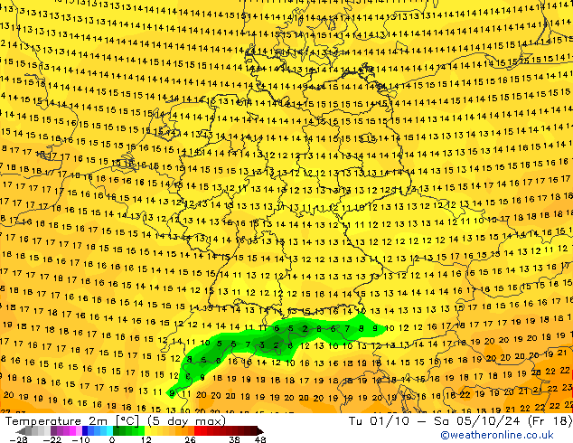 Sıcaklık Haritası (2m) GFS Cts 21.09.2024 06 UTC