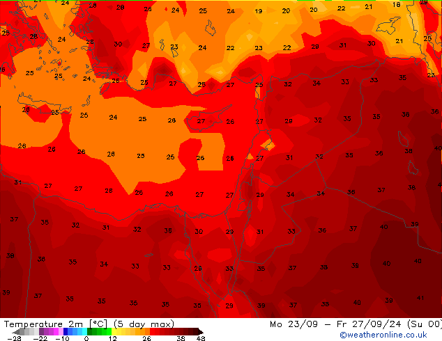 Temperaturkarte (2m) GFS So 22.09.2024 06 UTC