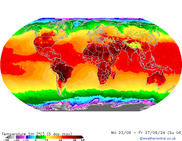 Temperatura (2m) GFS lun 23.09.2024 06 UTC