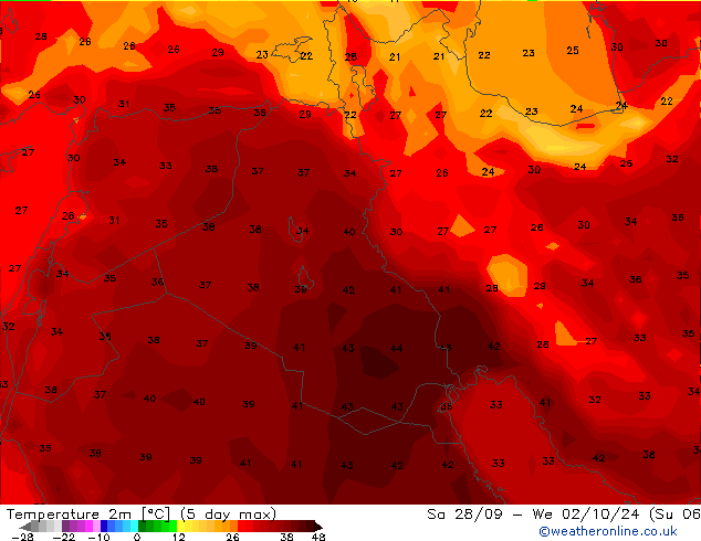 Sıcaklık Haritası (2m) GFS Cts 28.09.2024 12 UTC