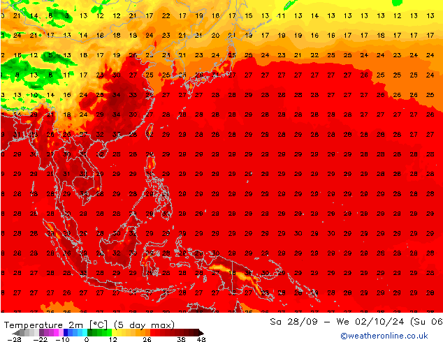 Temperature (2m) GFS Po 23.09.2024 06 UTC